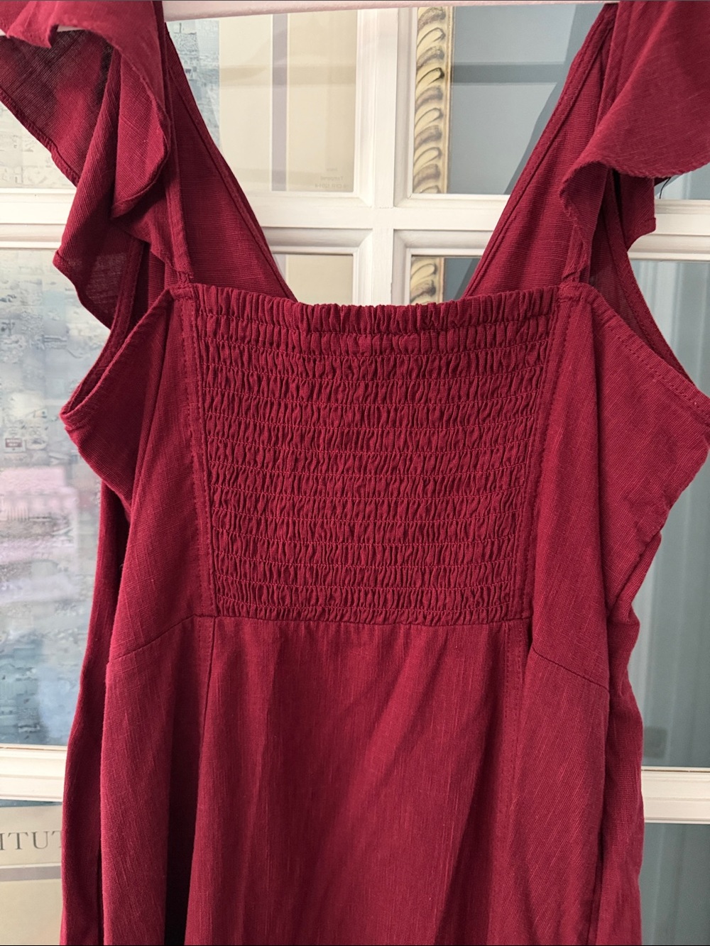 Universal Thread Burgundy Ruffle-Trim Maxi Dress - Picture 4 of 4